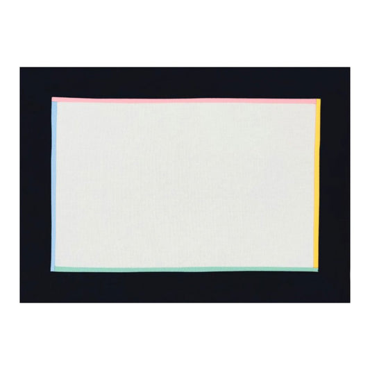 The Classic black and rainbow placemats.