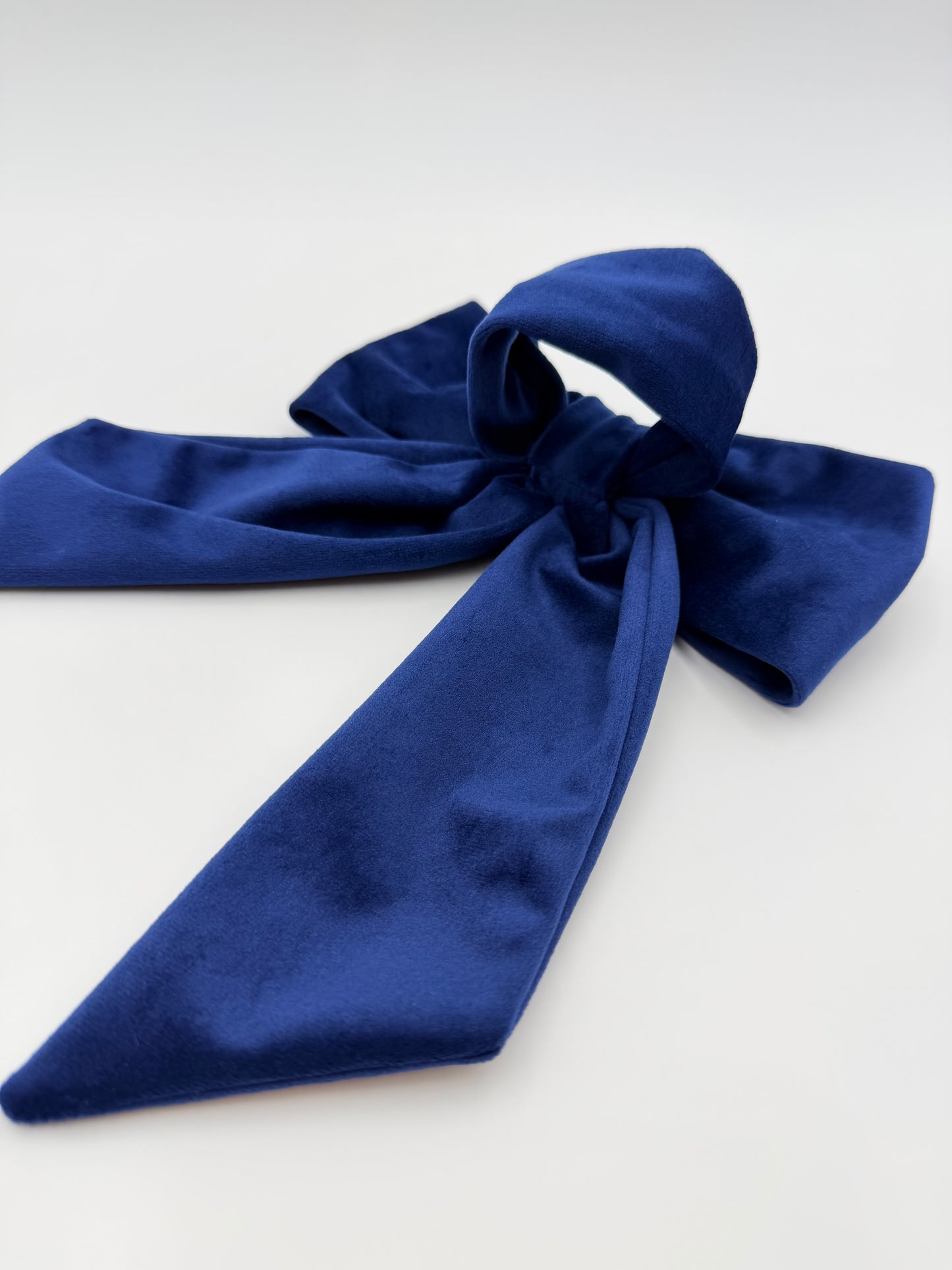 Blue velvet napkin ring
