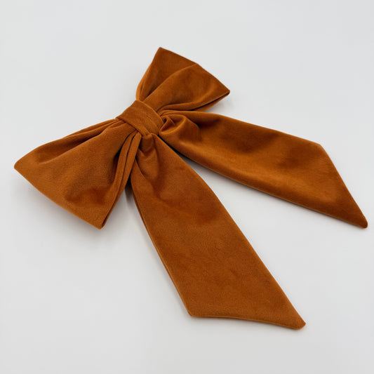 Orange pumpkin velvet bow napkin ring