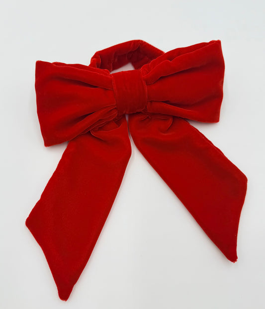 Red velvet bow napkin ring