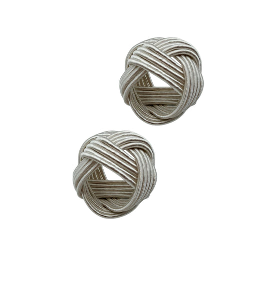 Classic silk napkin ring white