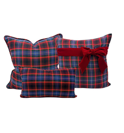 Checkered Blue Pillow set