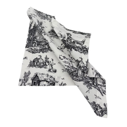 B&W toile napkins.