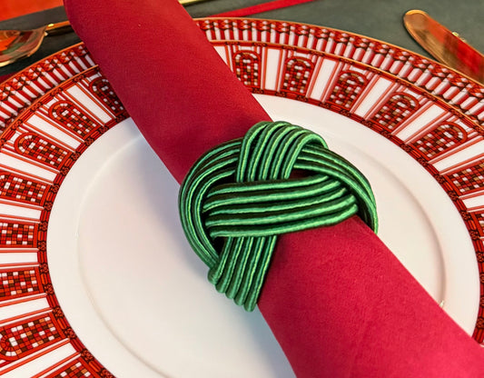 Classic silk napkin ring light green