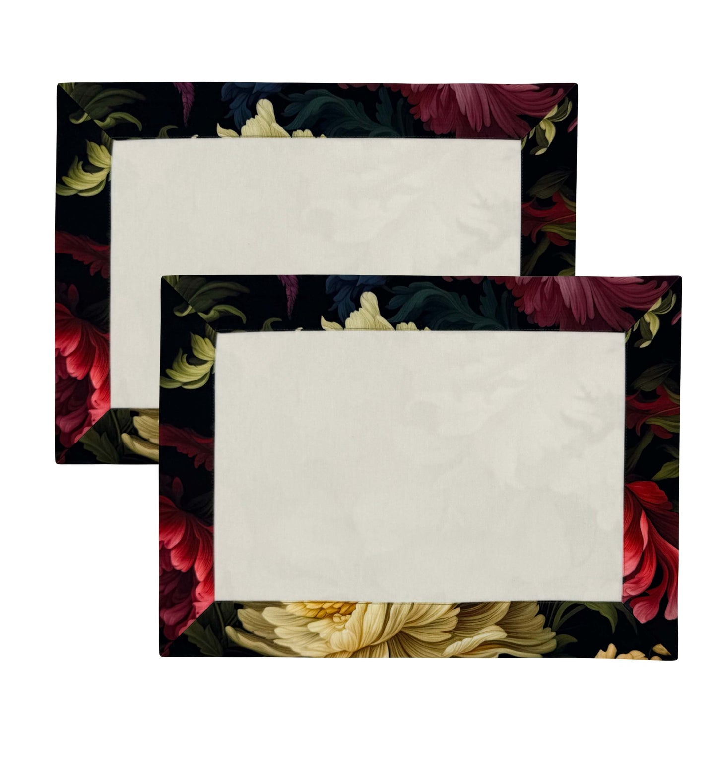 Midnight flowers placemats