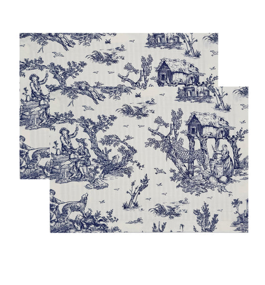 The Toile Navy Box Placemats.