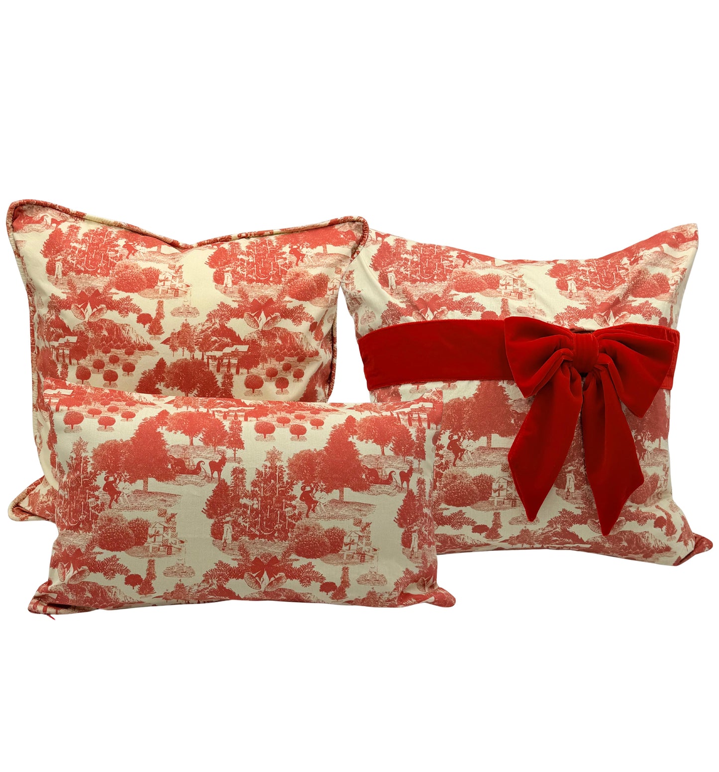 Toile Christmas Pillow set.