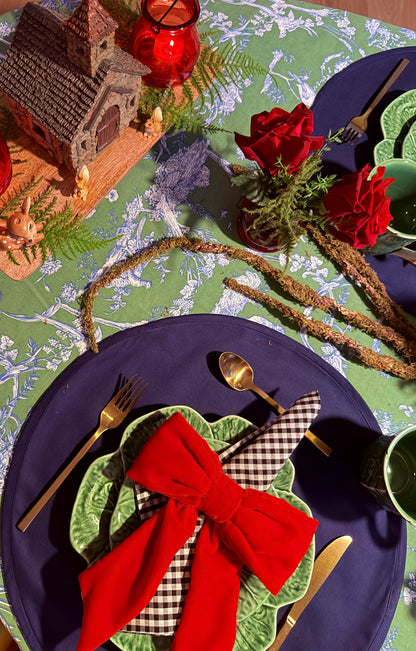 Red velvet bow napkin ring