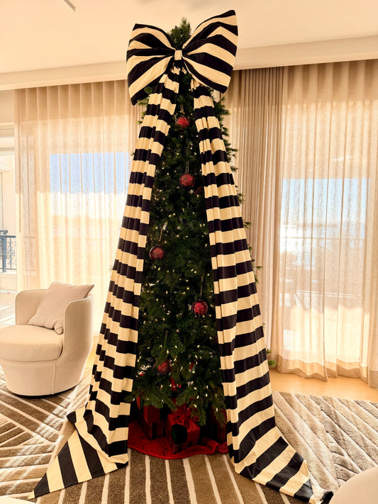 Christmas tree maxi bow striped