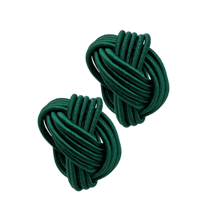 Classic silk napkin ring dark green