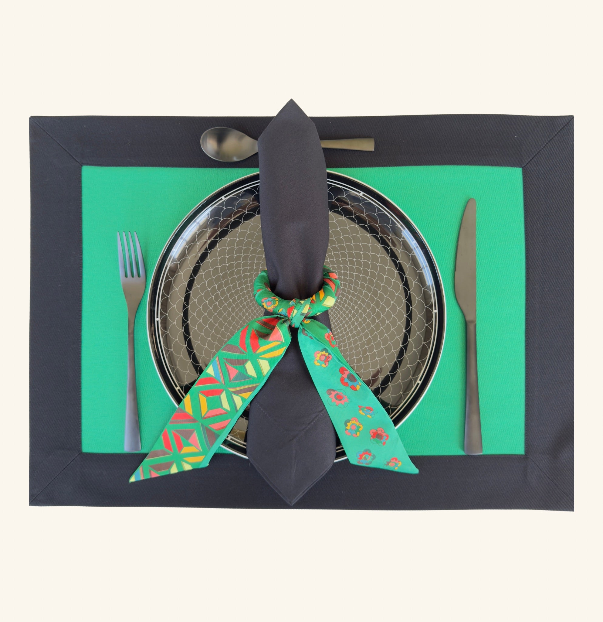 The Black Emerald Box Placemats.