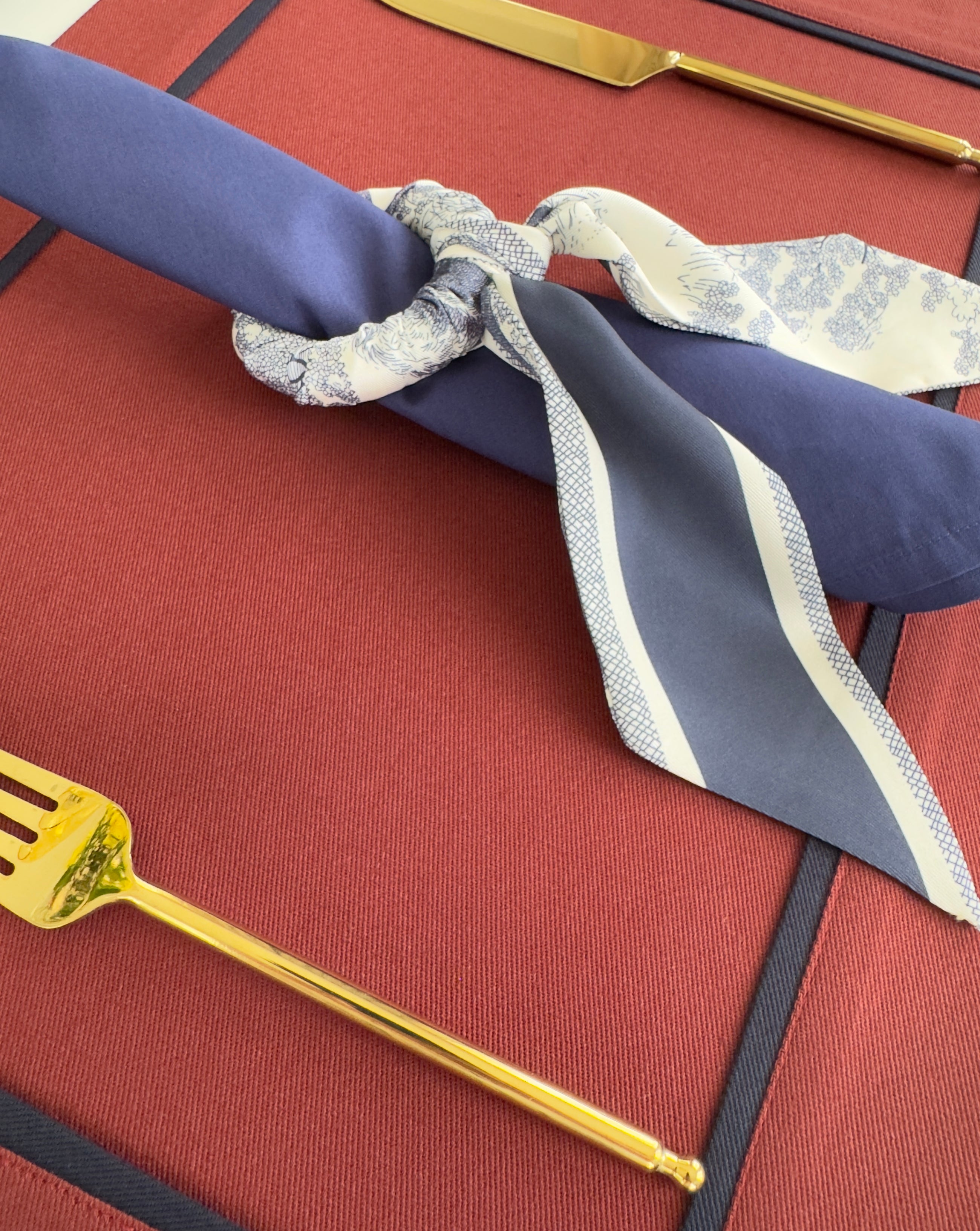 The Burgundy and Navy Classic Placemats.