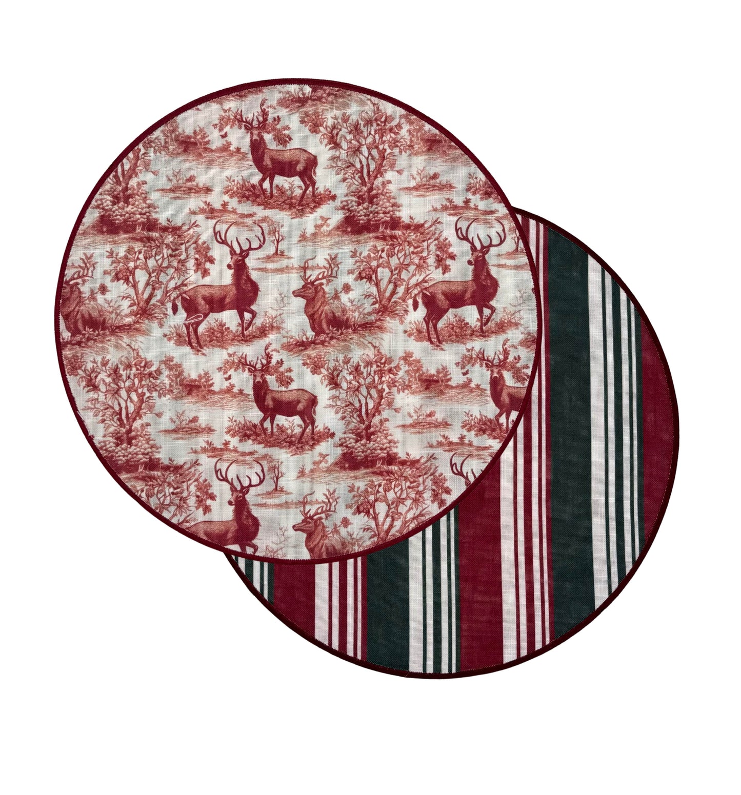 Toile round placemats