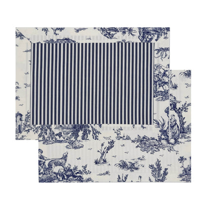 The Toile Navy Box Placemats.