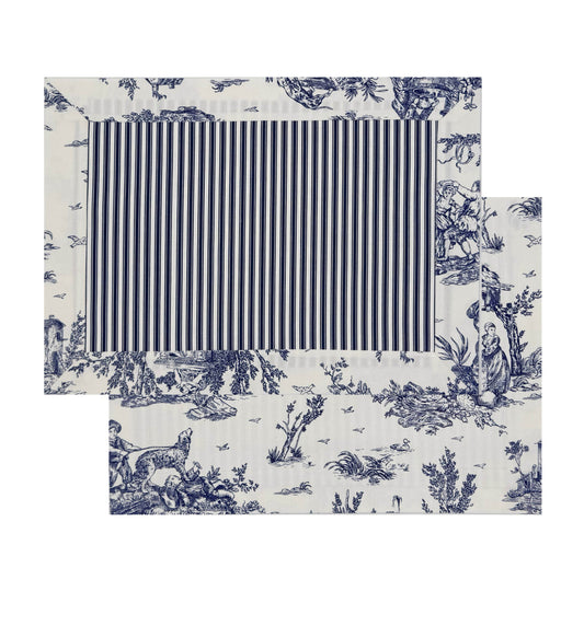 The Toile Navy Box Placemats.