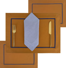 The Caramel and Navy Classic Placemats.
