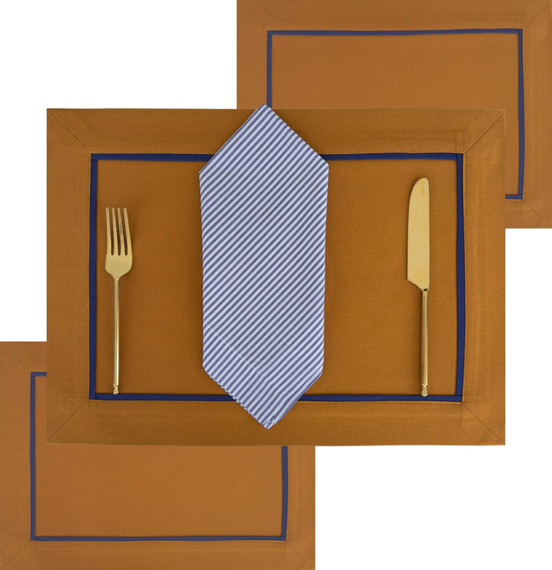 The Caramel and Navy Classic Placemats.
