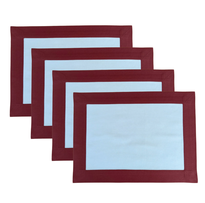 The Burgundy and Blue Box Placemats.