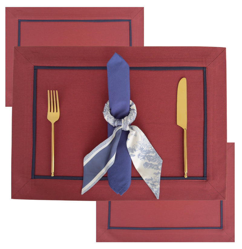 The Burgundy and Navy Classic Placemats.
