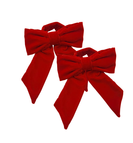 Red velvet bow napkin ring