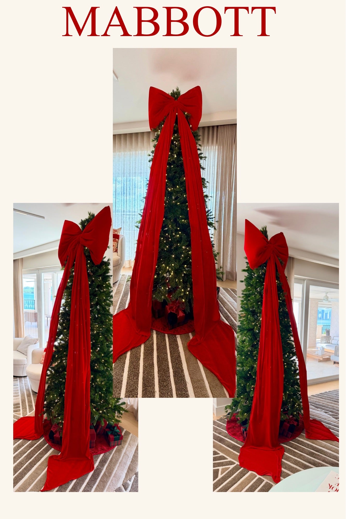 Christmas tree big bow large