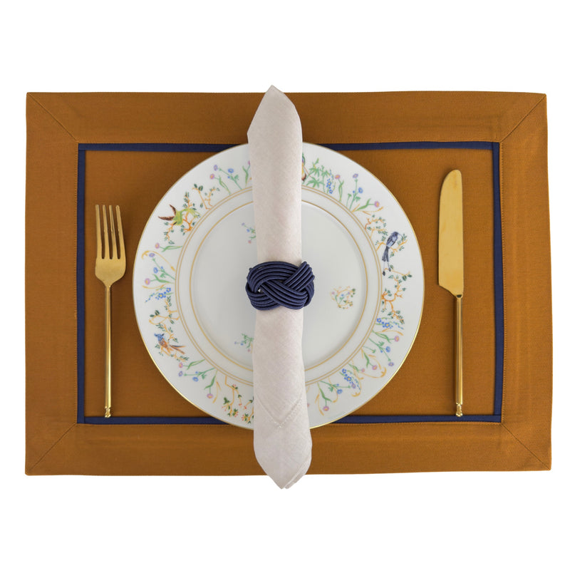 The Caramel and Navy Classic Placemats.