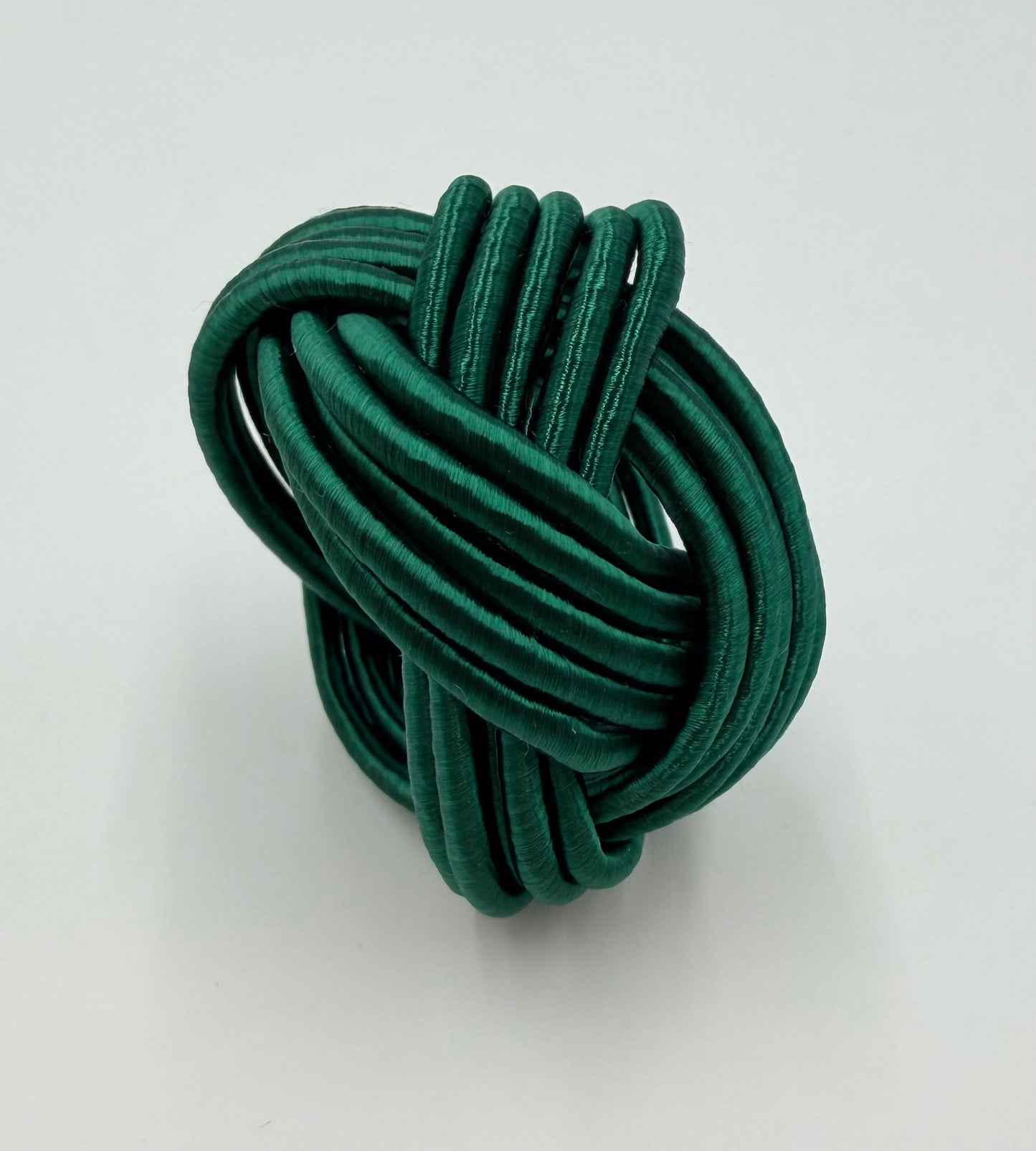 Classic silk napkin ring dark green