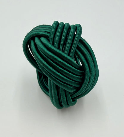 Classic silk napkin ring dark green