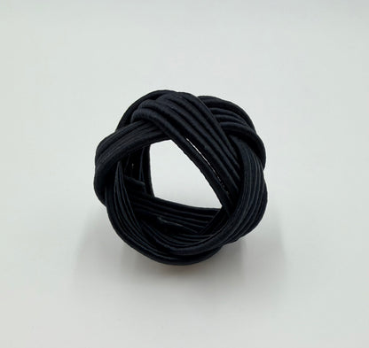 Classic silk napkin ring black