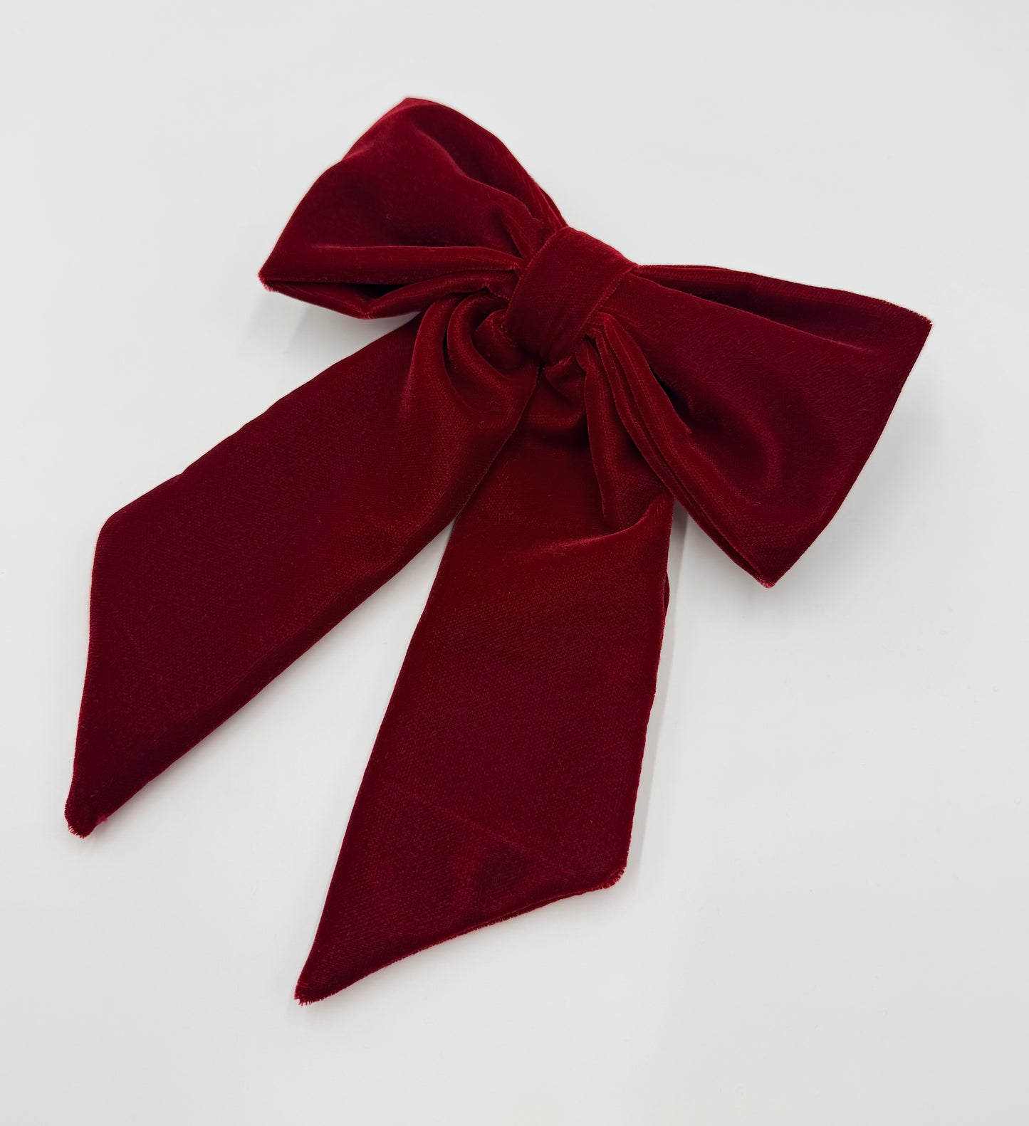 Burgundy velvet bow  napkin ring