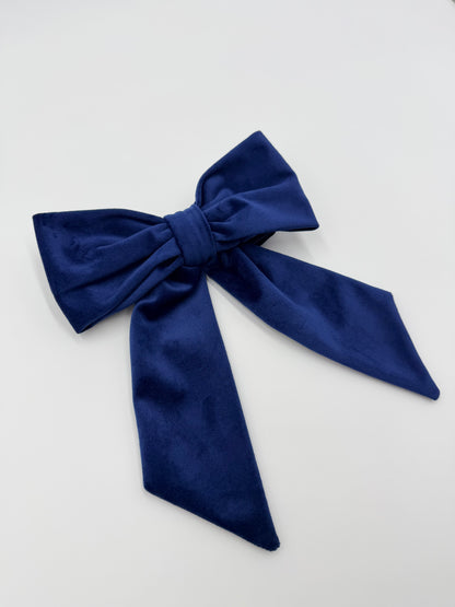 Blue velvet napkin ring