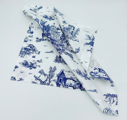 Toile napkins burgundy