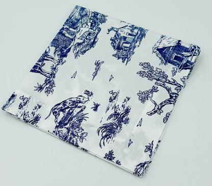 Toile napkins burgundy