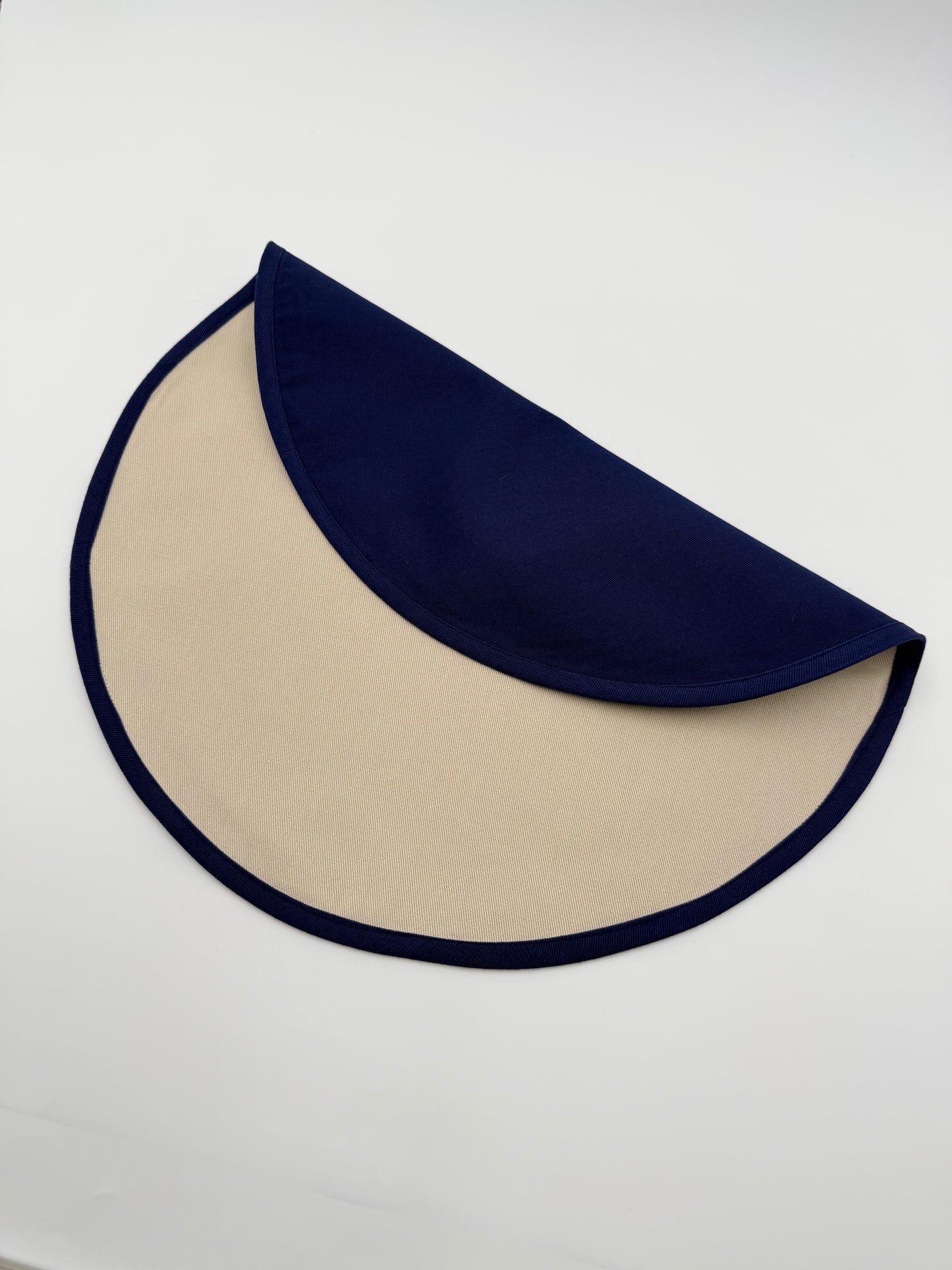 Navy and cream round placemats