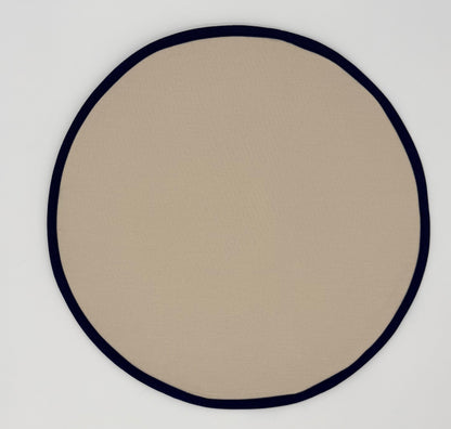 Navy and cream round placemats