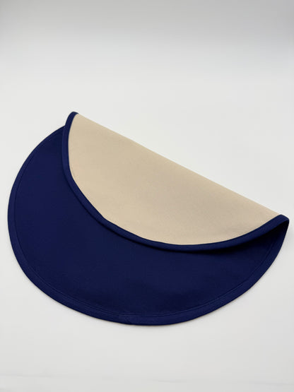 Navy and cream round placemats