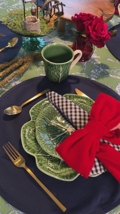Red velvet bow napkin ring